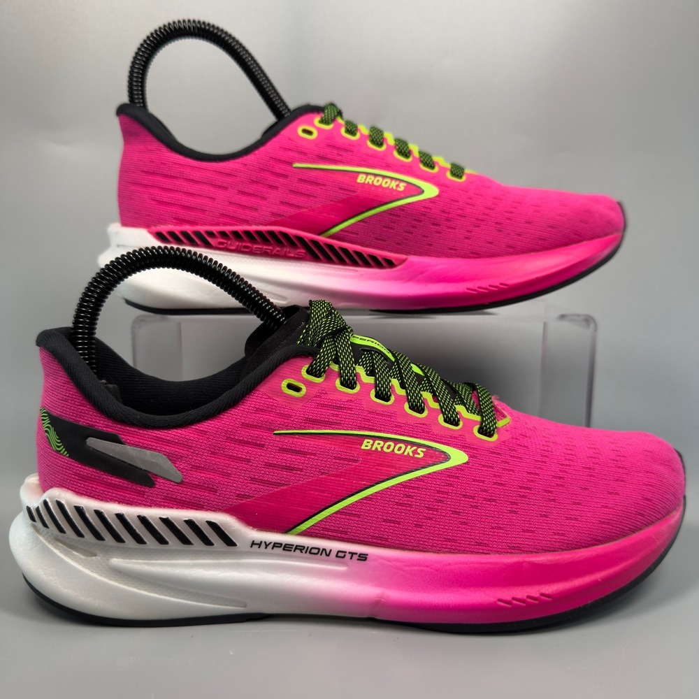 Brooks Hyperion GTS Womens 6.5 6 1/2 B Running Shoes Pink White Trainer Sneakers